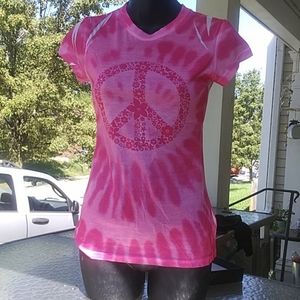 Maya hot pink peace tshirt Sz.M